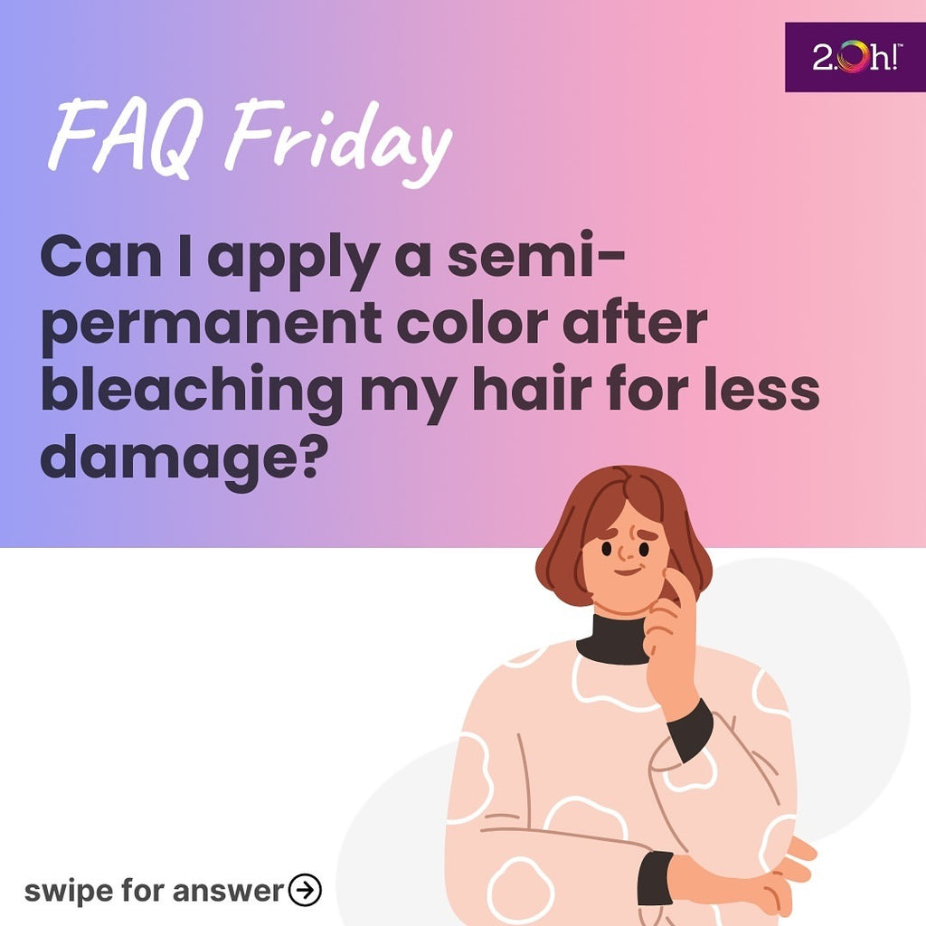 Is it possible to use a semi-permanent color after bleaching my hair to minimize damage?