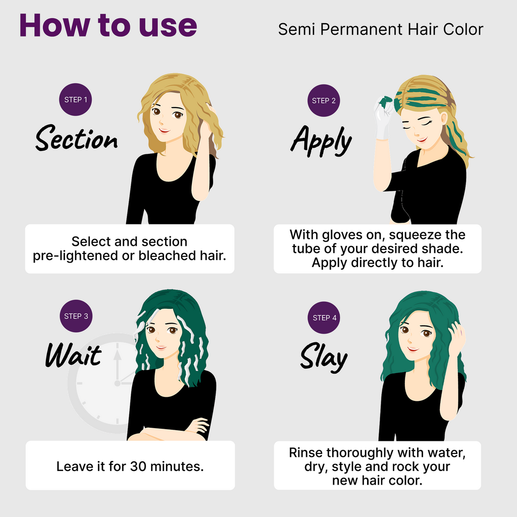 How to use 2.Oh! Aqua Marine Semi-permanent Hair Color