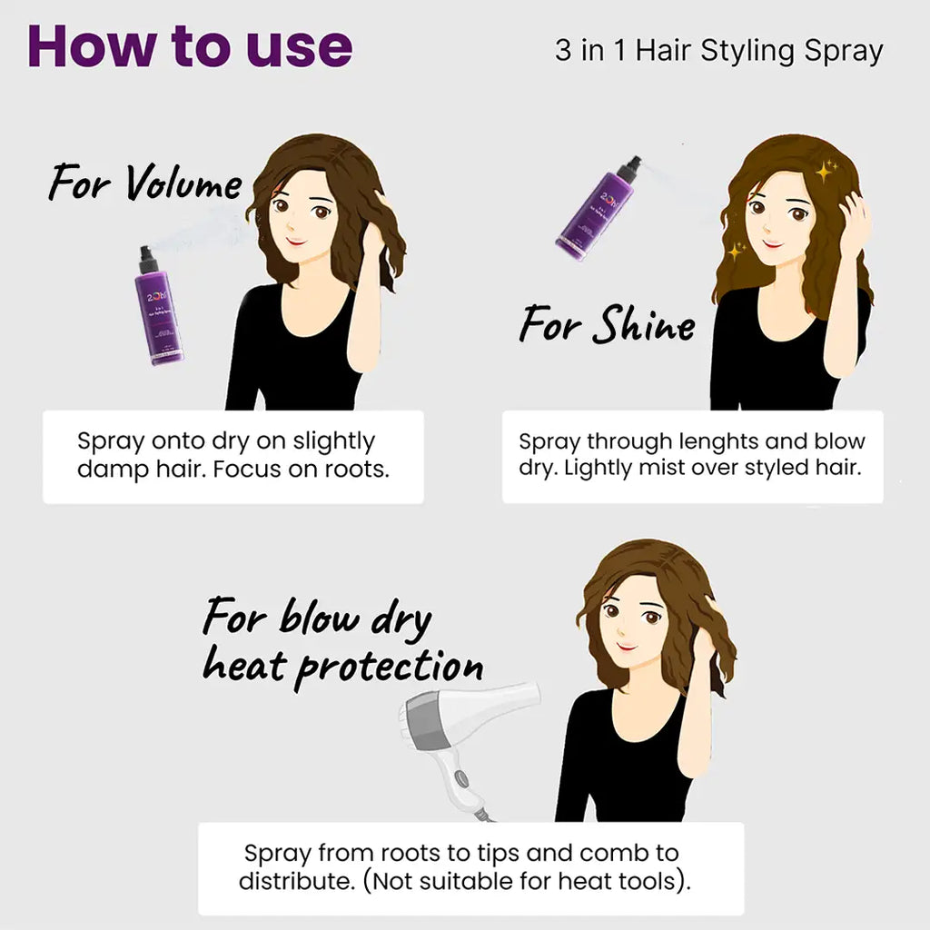 How to use 2.Oh! 3 in 1 Hair Styling Spray