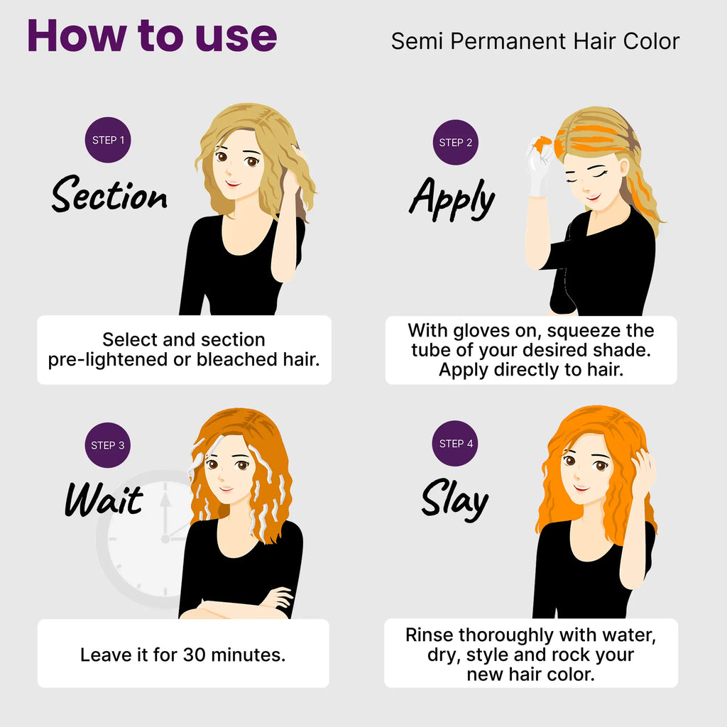 How to use 2.Oh! Orange Semi-permanent Hair Color