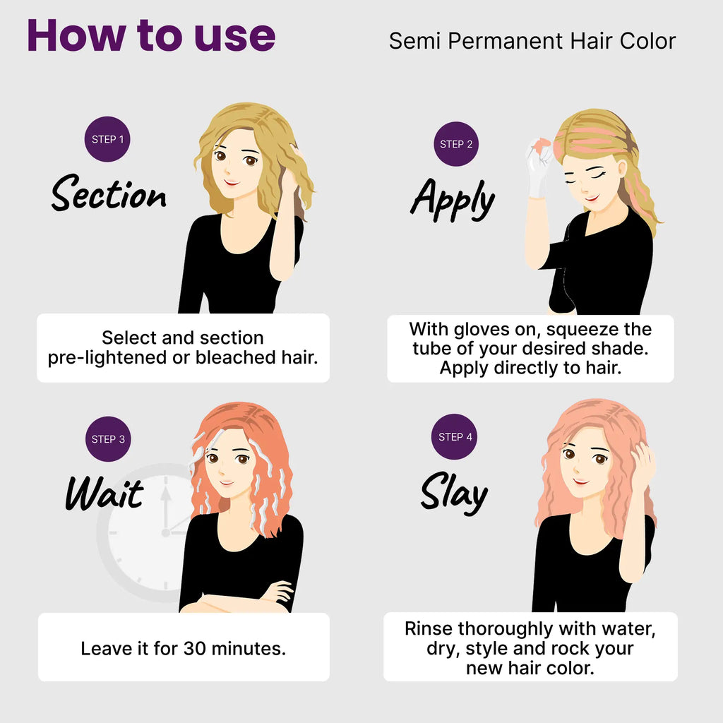 How to use 2.Oh! Peach Semi-permanent Hair Color