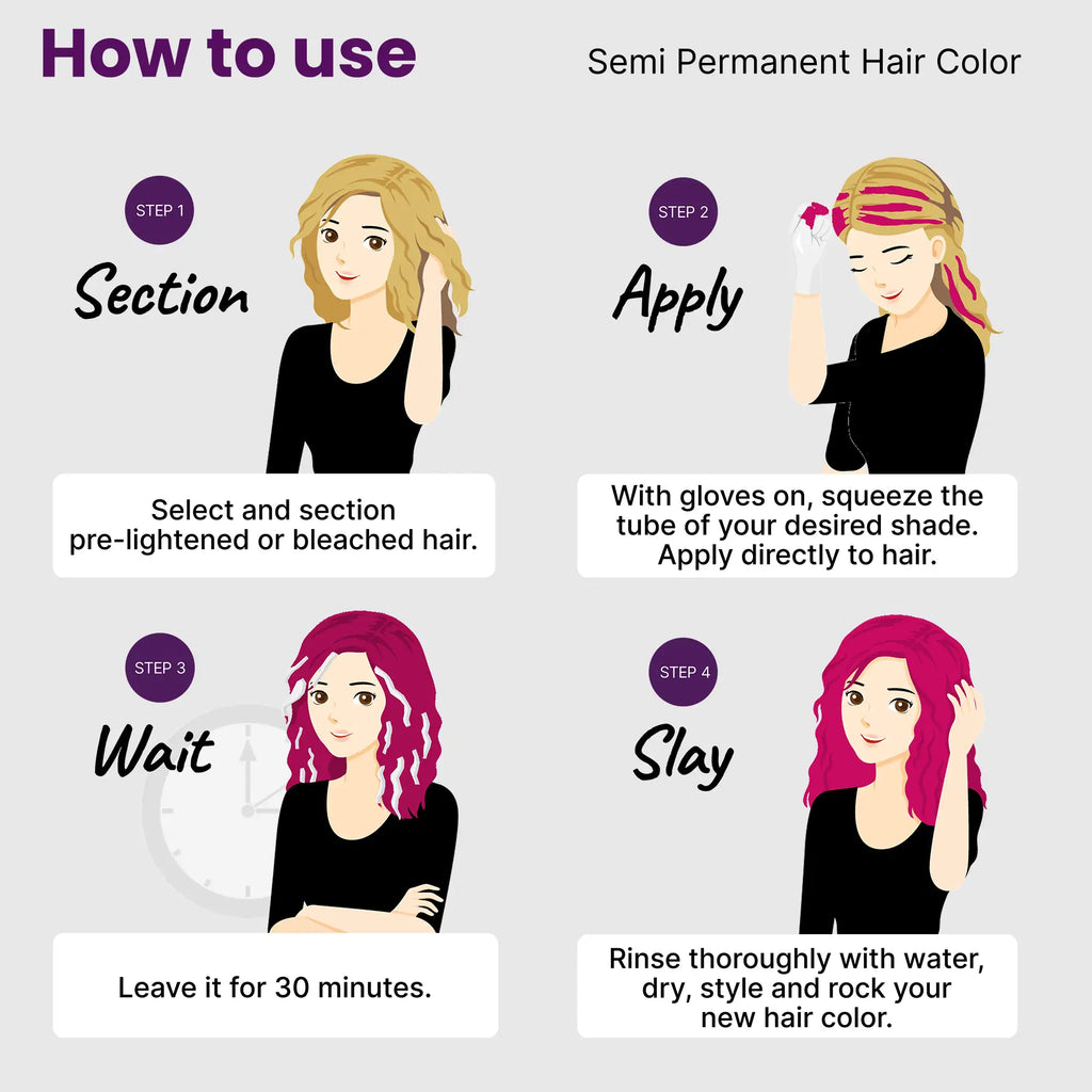 How to use 2.Oh! Pink Semi-permanent Hair Color