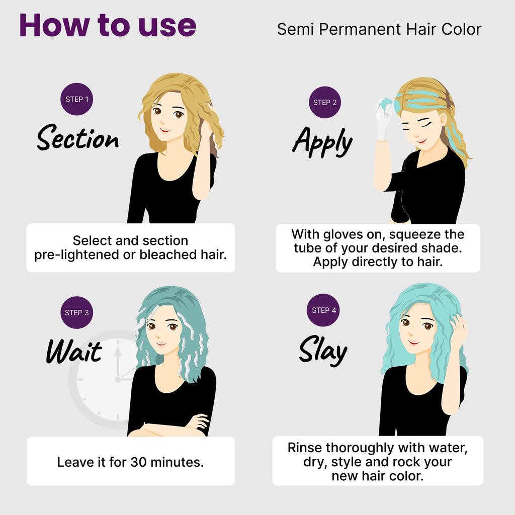 How to use 2.Oh! Tropical Blue Semi-permanent Hair Color