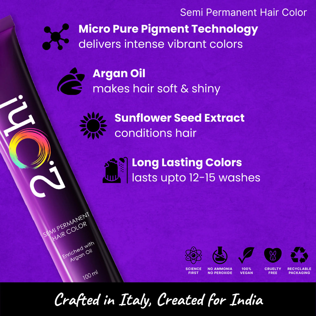 2.Oh! Violet Semi-permanent Hair Color 100ml with Argan Oil and Sunflower Seed Extract